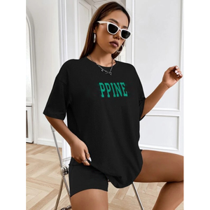 Fabrication en usine Hip Hop t-shirt Streetwear coton lourd surdimensionné t-shirt blanc surdimensionné vêtements pour femmes t-shirt uni - Product Image 1