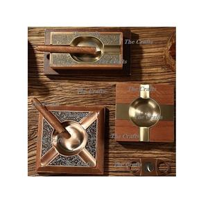 Cenicero de madera y acero para cigarrillos, tamaño y forma personalizados, cenicero para fumar para accesorios de mesa - Product Image 5