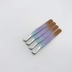 Pinces à cils en acier inoxydable de qualité supérieure, personnalisées, avec revêtement coloré, pointues, à manche lisse et durables - Product Image 5