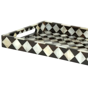 Bandeja de Servicio de Lujo Hecha a Mano con Incrustaciones de Nácar para Sala de Estar, Vajilla de Estilo Moderno, Multifuncional, Alta Calidad, Precio de Fábrica - Product Image 1