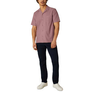 Camicia Hertford da Uomo DKNY Vestibilità Regolare in Tessuto Popeline Rosso con Stampa Geometrica Elasticizzata Antipiega Taglia Media - Product Image 1