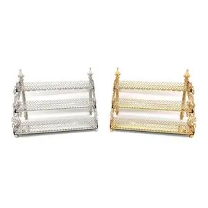 Plateau de service en métal de forme rectangulaire Plateau de designer fait à la main de belle qualité Plateau de service en métal fantaisie de table élégant classique - Product Image 2