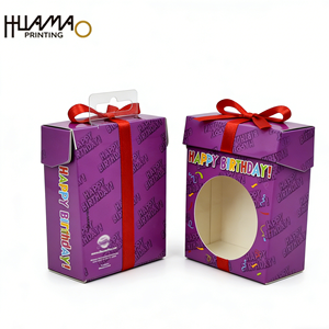 Caja de Regalo de Cumpleaños Personalizada de Lujo con Ventana, Caja de Embalaje de Papel Plegable con Cinta para Jabón Artesanal, Velas, Juguetes, Regalos de Fiesta - Product Image 1