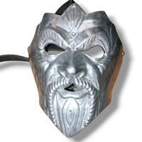 Masque facial artisanal en aluminium God of War, imprimé UV, forme rectangulaire, masque de cosplay d'Halloween, plaqué argent