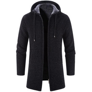 Abrigo de suéter con cremallera completa para Otoño Invierno, prendas de vestir exteriores de moda informal, Chaqueta de punto, chaquetas cortavientos para hombre - Product Image 3