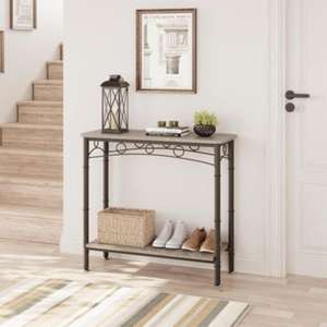 Impresionante mesa de consola de metal de hierro hecha a mano de inspiración antigua con elegantes detalles Premium para temas de decoración elegantes - Product Image 2