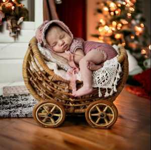 ราคาขายส่งทารกแรกเกิดการถ่ายภาพPropsรูปดวงจันทร์Propsเปลเด็กน่ารักเด็กเตียงเด็กที่มีล้อสําหรับเปลเด็กมือถือเนอสเซอรี่ - Product Image 5