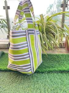 ถุงผ้าไนลอนรีไซเคิลลายทางอินเดียผลิตในอินเดียเป็นมิตรกับสิ่งแวดล้อมกระเป๋าและกระเป๋าหลากสีผลิตในอินเดีย - Product Image 5