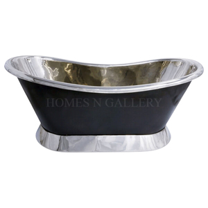 Bañera de lujo de Metal plateado de diseño antiguo, forma ovalada hecha a mano, tamaño alto independiente con escurridor, venta al por mayor - Product Image 3