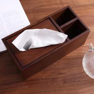 Caja de pañuelos de madera multifuncional de la serie Walnut, lindo soporte para comedor y sala de estar - Product Image 1
