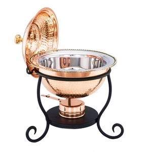 Calentador de comida de Metal hecho a mano, decoración de mesa para fiesta de boda, calentador de comida de Metal de estilo único, plato de frotamiento, restaurante, cocina - Product Image 5