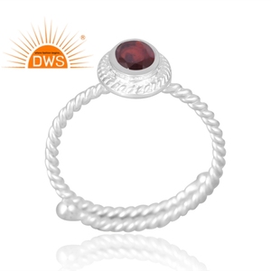 Anillo de piedras preciosas granate Natural de Plata de Ley 925, joyería personalizada para mujer, regalo para ella - Product Image 1