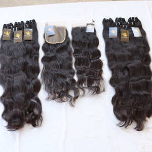 Tissage en lot naturel indien brut, naturel, vierge, lisse, cuticule alignée, avec Swiss Lace closure 7x7 Hd - Product Image 2