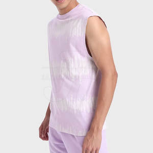 Débardeur d'entraînement et de fitness pour hommes imprimé sur mesure en coton et polyester respirant de couleur unie pour une utilisation en salle de sport en musculation - Product Image 2