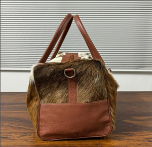 Luxury Genuine Leather <b>Duffle</b> <b>Bag</b> <b>with</b> <b>Wheels</b> and Zipper Closure Large Capacity for Travel Sports Gym Overnight Weekender - Product Image 4