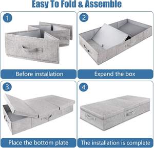 Contenitore Moderno Quadrato Sottoletto Pieghevole con Struttura Robusta e Tessuto Ultra Spesso con Design Stampato - Product Image 5