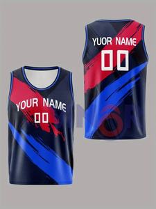 Uniforme de basket-ball personnalisé pour hommes, maillot en polyester respirant réversible, maillot de sport de basket-ball de grande taille avec OEM - Product Image 4