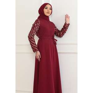 Robe décontractée bordeaux à franges - Style 6115 - Product Image 2