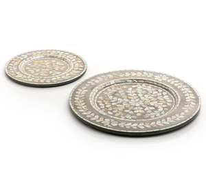 Top Tendance Écologique Maison Café Plateau Personnalisé Petit Décor Résine Plateau Mère Perle Conception Offre Spéciale Bois Métal Matériel - Product Image 2