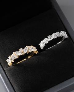 Marquise Cut CZ <b>Ring</b> Women | 1.5x3mm Marquise Stone <b>Eternity</b> Band | Gold & <b>Silver</b> CZ Anniversary <b>Ring</b> | Custom Jewelry Supplier - Product Image 1