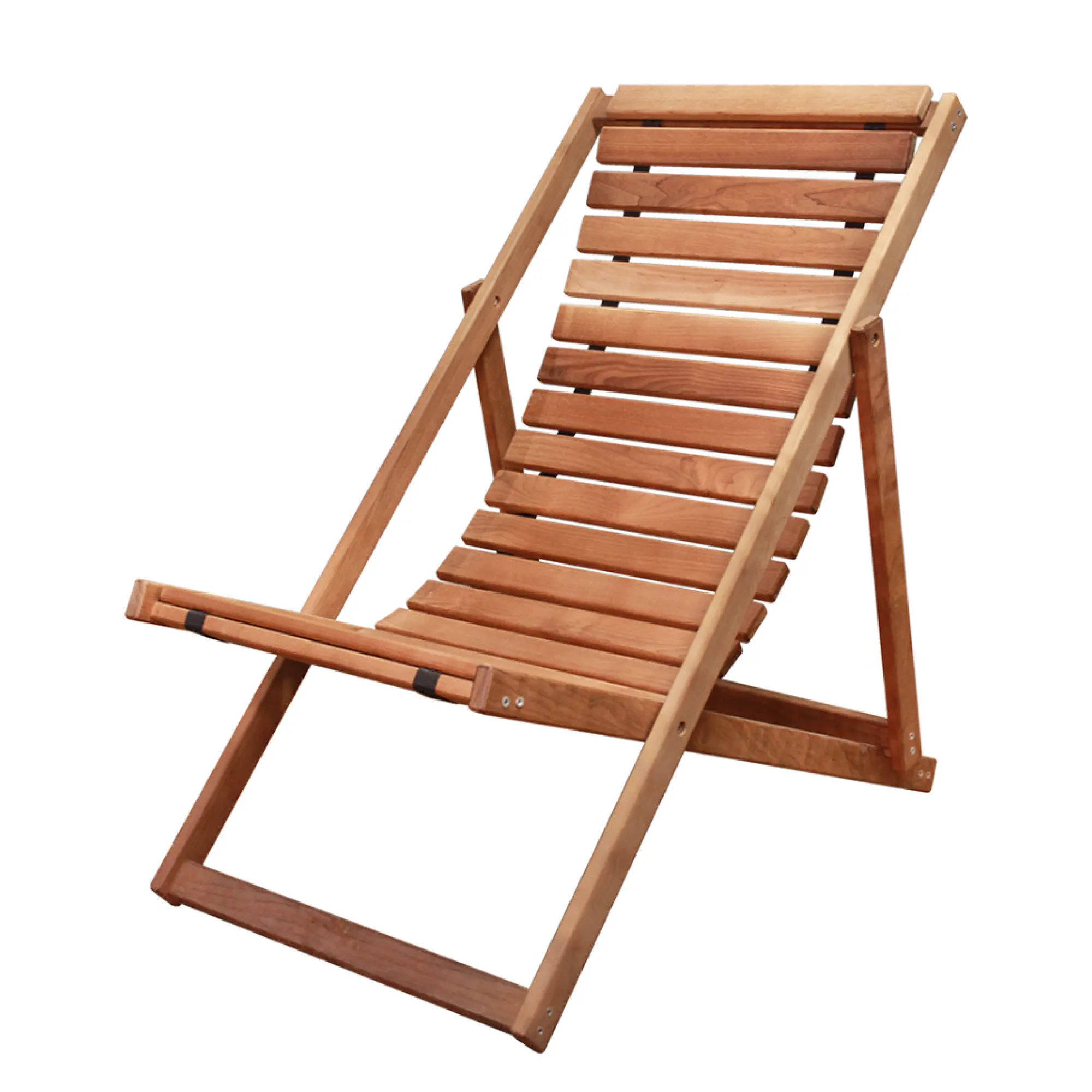 スイミングプール、サウナ、屋外用の耐熱バーチ/耐湿性木製寝椅子で作られた無垢材の折りたたみ式サンラウンジャー