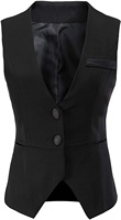 Uniforme de personnel féminin personnalisé gilet de garde du corps de serveur formel pour hôtel et restaurant tissu imperméable avec décoration de bouton