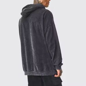 Sweats à capuche délavés à l'acide pour hommes 100% coton imprimé sur mesure nouveau Street Wear à la mode confortable respirant thermique polaire personnalisé - Product Image 3