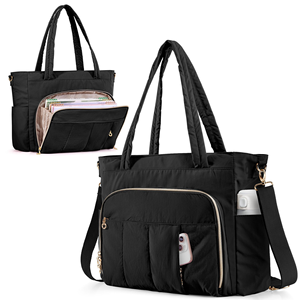 New Women's Lightweight <b>Nylon</b> Tote Bag Zipper Closure Water Repellent Removable Shoulder Strap-Portable Travel Casual <b>Handbag</b> - Product Image 1