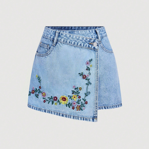 Minifalda Plisada Asimétrica para Mujer, Cintura Imperio, Lavado Claro, Transpirable, Ecológica, Antiestática, con Logotipo Personalizado 2026 - Product Image 1