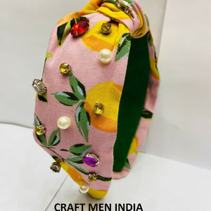 Wholesale Elastic <b>Pearl</b> Crystal European-American Style Customized Color Girls Hair Ties Designer <b>Headband</b> for Women Fast - Product Image 1