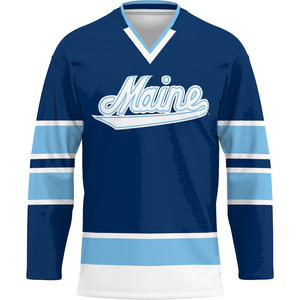Jersey de hockey sobre hielo de tela transpirable de secado rápido al por mayor, jersey de hockey sobre hielo de poliéster personalizado con mangas completas, camiseta de hockey sobre hielo para jóvenes, ropa deportiva Bsci - Product Image 1