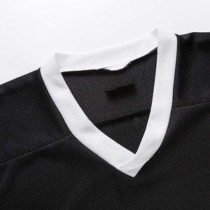 Jersey de hockey sobre hielo 100% Poliéster Sólido Secado rápido Sublimado Cuello en V y mangas largas Nombre del equipo personalizable para fanáticos Jersey - Product Image 3