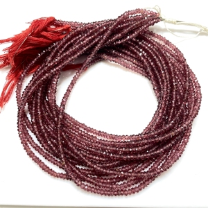 Cuentas de forma de Rondelle facetadas de granate de Mozambique, cuentas de piedras preciosas naturales al por mayor para la fabricación de joyas - Product Image 1