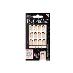 Unghie Finte Ardell Nail Addict Eco French Noir Chic con Punte Nere Fatte a Mano Stile Corto Quadrato - Punte Lunghe alla Moda - Product Image 5
