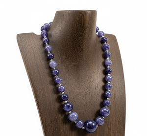 Collar de Cuentas de Agua Dulce Tibetanas de Plata de 18 Pulgadas de Alta Calidad, Unisex, Anudado a Mano, con Piedra de Amatista Natural, Accesorio de Moda para Regalo - Product Image 6