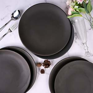 High Quality Matte Grey Ceramic <b>Dinner</b> Plate <b>Set</b> 6 10.5 Inch Minimalist Luxury Design ABS for Parties Hotels Customizable - Product Image 2