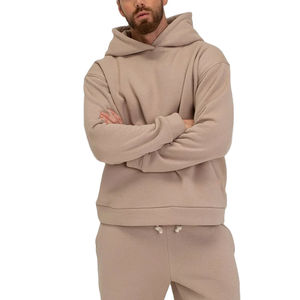 Conjunto de Dos Piezas de Sudadera con Capucha y Pantalones Cortos con Logotipo Personalizado para Uso Diario, Sudadera con Capucha Lisa y Pantalones Cortos a Juego para Hombre - Product Image 1