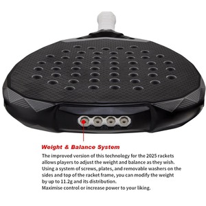 Raquette de padel en carbone personnalisée en gros, face en carbone aluminisé 16K, noyau en EVA souple, raquette de padel professionnelle OEM, fourniture professionnelle - Product Image 3