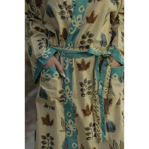 Women's <b>Lightweight</b> Breathable Floral Cotton Kimono Robe Long Boho Style Loungewear Pockets One Size <b>Dressing</b> <b>Gown</b> for Beach - Product Image 5