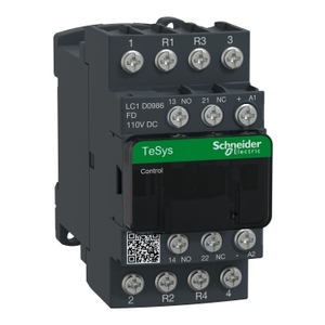 Contattore SCHNEIDER ELECTRIC LC1D0986FD TeSys D 4P (2 NO + 2 NC) AC-1 <= 440 V 20 A con Bobina 110 V DC - Product Image 1