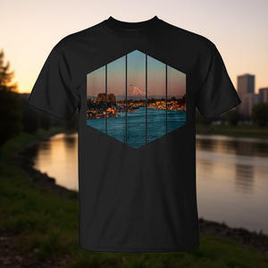 T-shirt Mt Hood Sunset From Willamette River Portland - Product Image 3