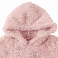Hoodie Sherpa Bulu Imitasi Solid Hangat Model Terbaru untuk Logo Cetak Kustom, Hoodie Pullover Musim Dingin Pria dengan Potongan Reguler Kasual