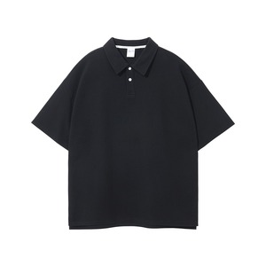 เสื้อยืดโปโลสำหรับผู้ชายเสื้อถักวาฟเฟิลแบบเรียบๆไม่มีลวดลายขนาด330กรัมโลโก้แบบกำหนดเอง - Product Image 1