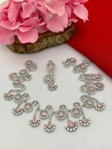 ชุดสร้อยคอเพชรแบบอเมริกันที่สง่างามสำหรับผู้หญิงและเด็กผู้หญิงชุดเจ้าสาวและงานเลี้ยงของขวัญที่สมบูรณ์แบบสำหรับงานแต่งงานและงานรื่นเริง - Product Image 2