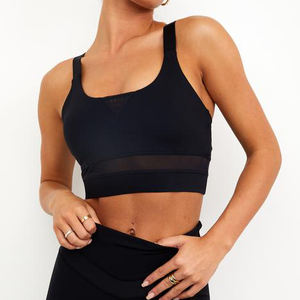 High Support <b>Backless</b> Crop <b>Bra</b> Lightweight Gym Yoga Running Set Custom Plus Size Logo Breathable Silk - Product Image 2