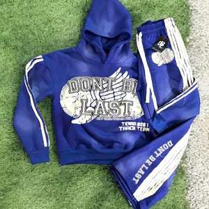 Ensemble survêtement homme personnalisé OEM, deux pièces, automne, appliqué, broderie usée, polaire 100% coton, pantalon de survêtement double couche, fermeture éclair - Product Image 6