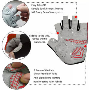 Gants de cyclisme de haute qualité à doigts courts, en tissu respirant et doux, absorbant les chocs, pour la gym et les activités de plein air - Product Image 3