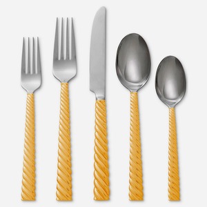 Restaurants Classic Cutlery With OEM Design Logo Printed European <b>Dinner</b> Utensils Cutlery <b>Set</b> With <b>Black</b> Rustic Twisted Handle - Product Image 5