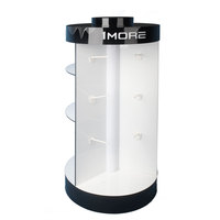 Présentoir acrylique à LED avec multicouches pour casque d'écoute Vitrine électronique en forme de cylindre sur pied