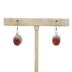 Boucle d'oreille en argent sterling 925 avec pierre précieuse Onyx rouge Cadeau de boucle d'oreille fine faite à la main pour sa E0013-GS - Product Image 1